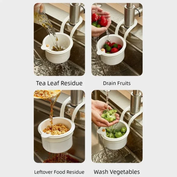 Kitchen Garbage Filter with Bottom Opening Lid – Sink Strainer Basket for Food Waste - Image 3