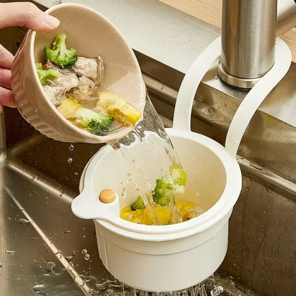 Kitchen Garbage Filter with Bottom Opening Lid – Sink Strainer Basket for Food Waste
