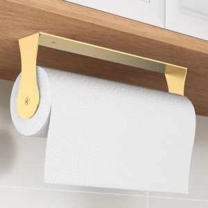 Gold Under-Cabinet Paper Towel Holder – Stainless Steel Kitchen Accessory, Space-Saving Design